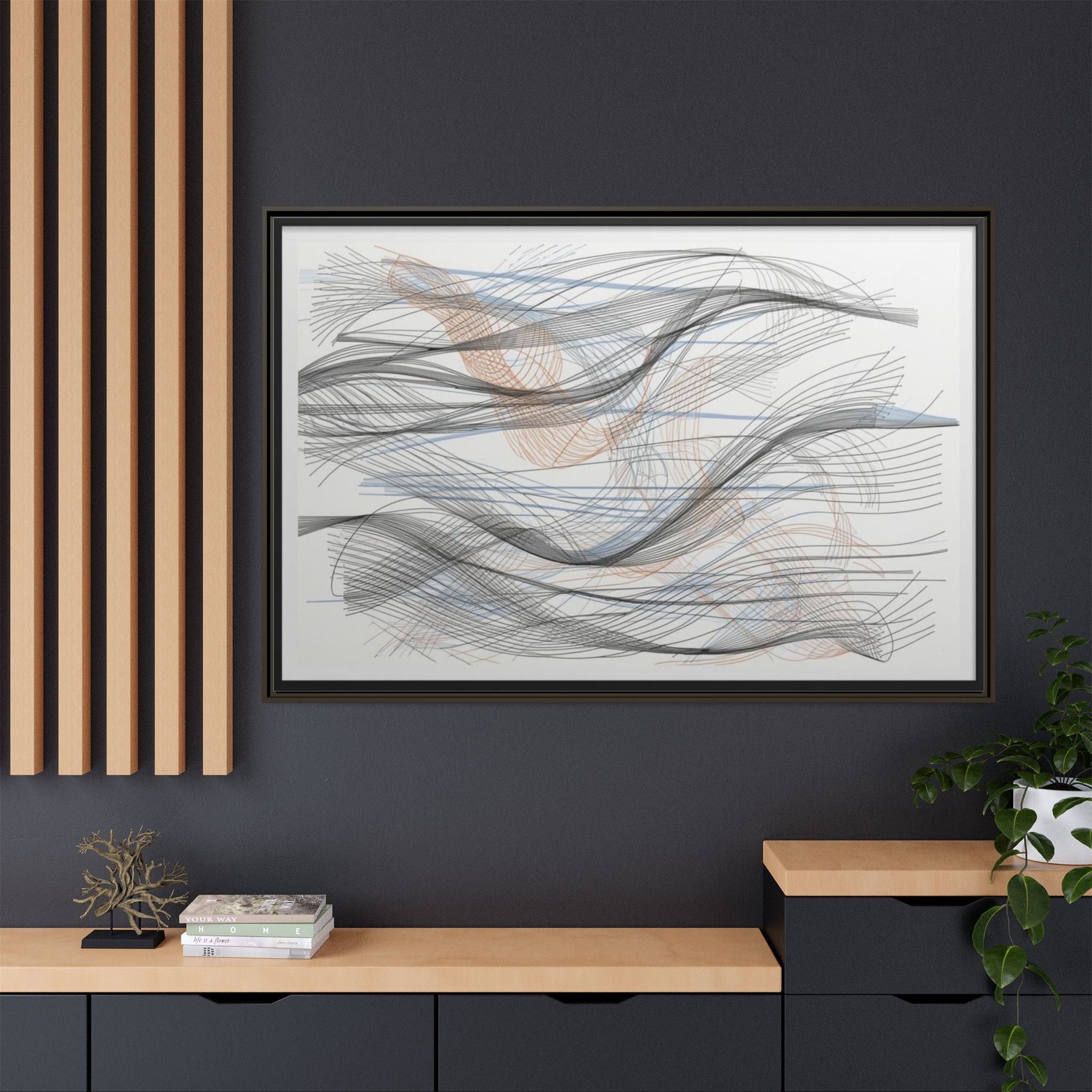Abstract Wave Matte Canvas Print (Framed)