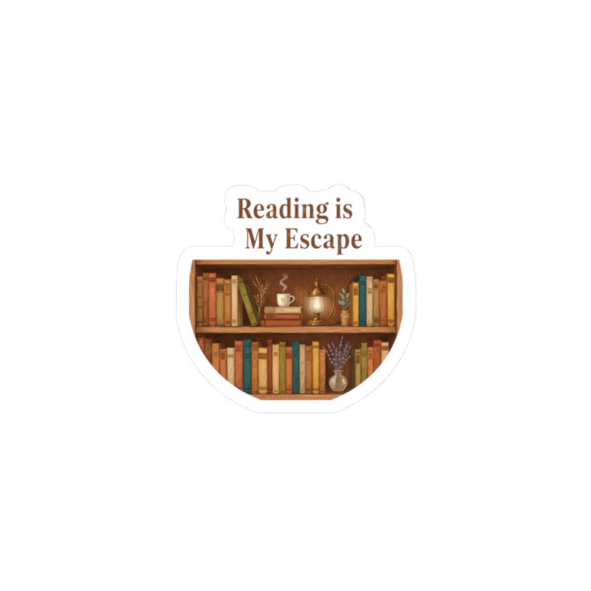 Reading Is My Escape Sticker | book lover design, library aesthetic