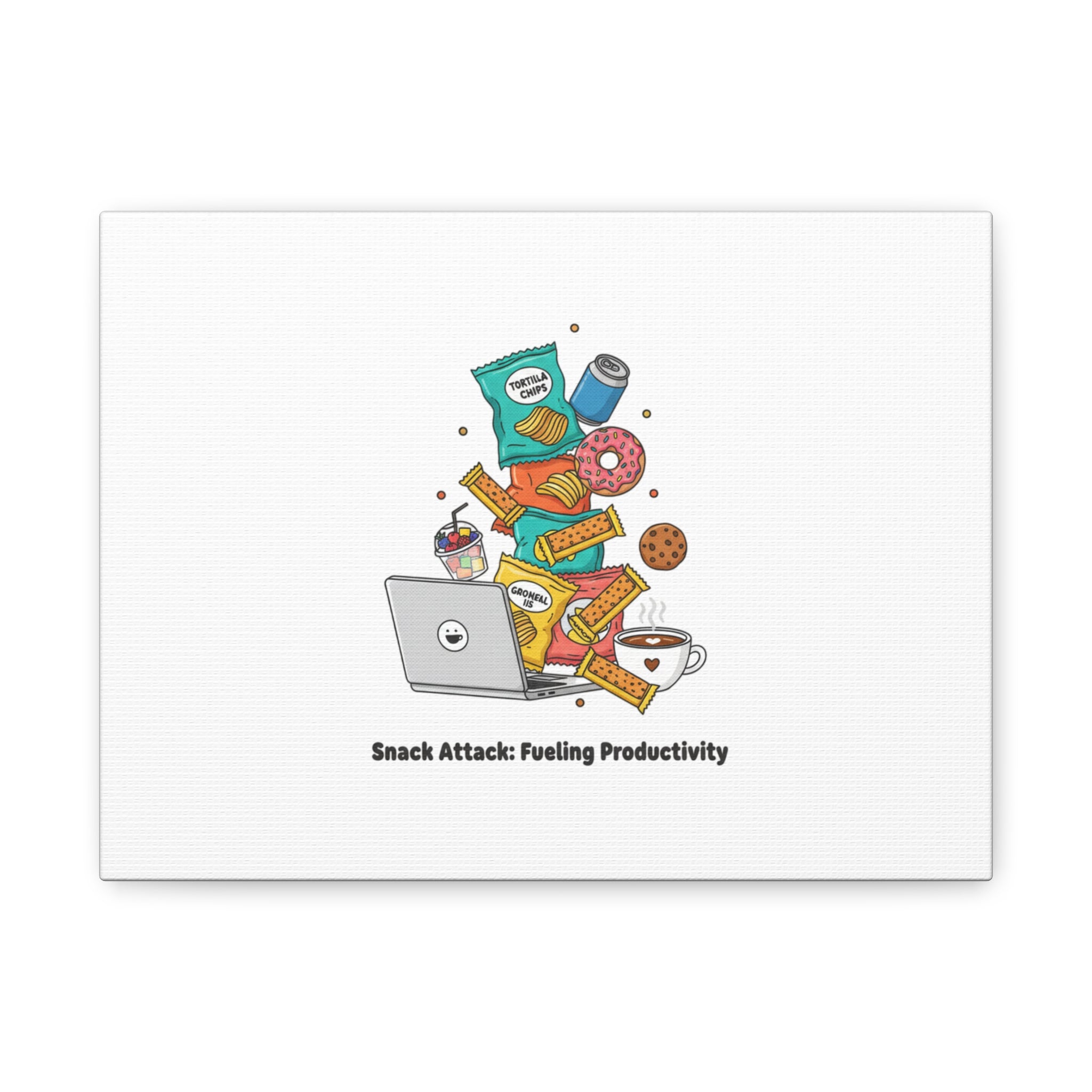 Snack Attack: Fueling Productivity Canvas | office humor, snacks