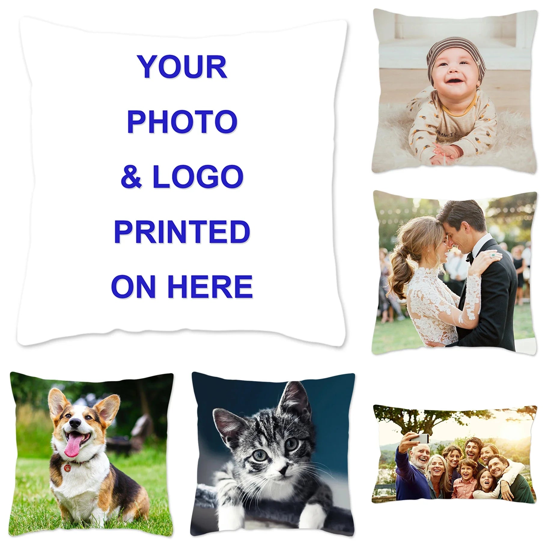 Customized Throw Pillow Home Decorative Square Wedding Pets Baby Print Pillowcase Drop Shipping