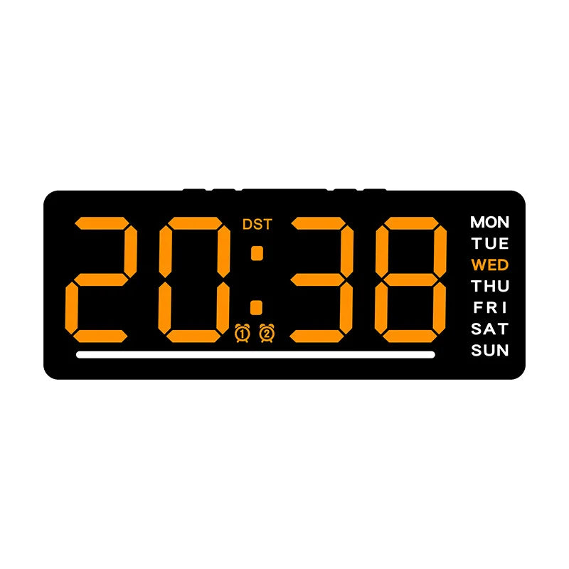 USB Digital Alarm Clock Powered  TEMP Date Week Dual Alarm 5 Levels Brightness Snooze Table Clock 12/24H Night Mode LED Clock