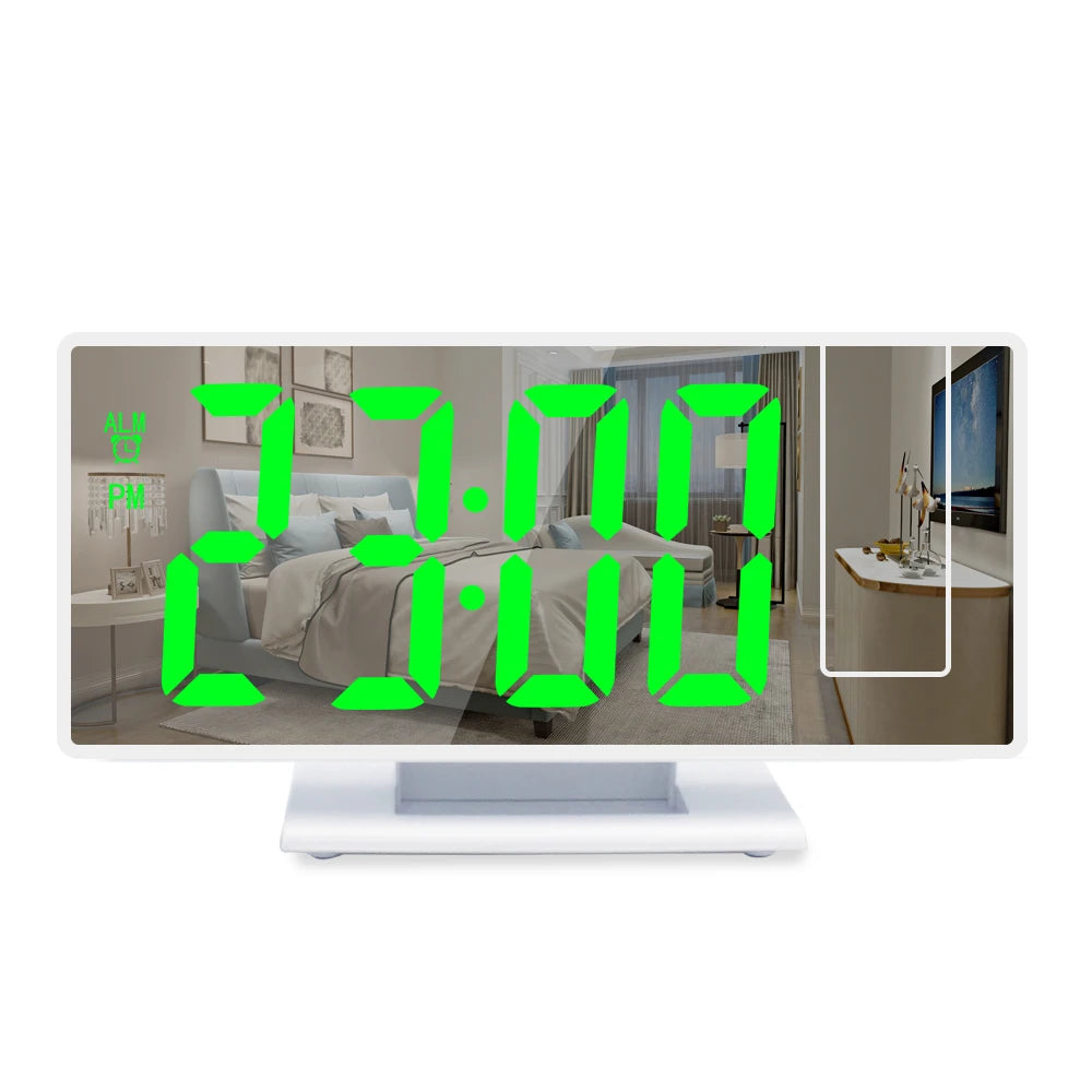 Digital Alarm Clock 180° USB Powered   Arm Projection Alarm Clock Time Temperature Snooze Table Clock 12/24H Projector LED Clock