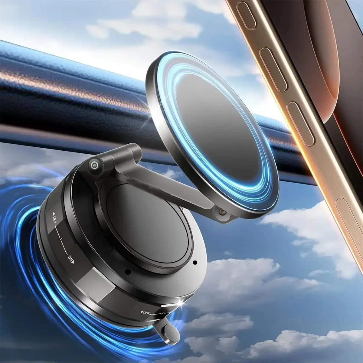 magnetic phone holder, Magsafe suction cup phone holder, 360 ° adjustable magnetic phone holder, pocket sized foldable